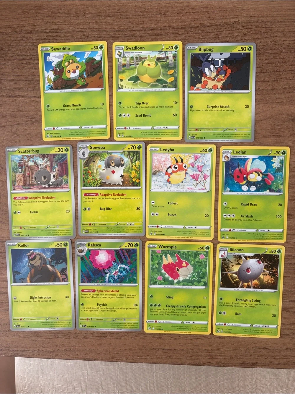🐛 Cute Bug Pokémon Card Lot | Sewaddle Scatterbug Wurmple Ledyba ✨5/$25✨